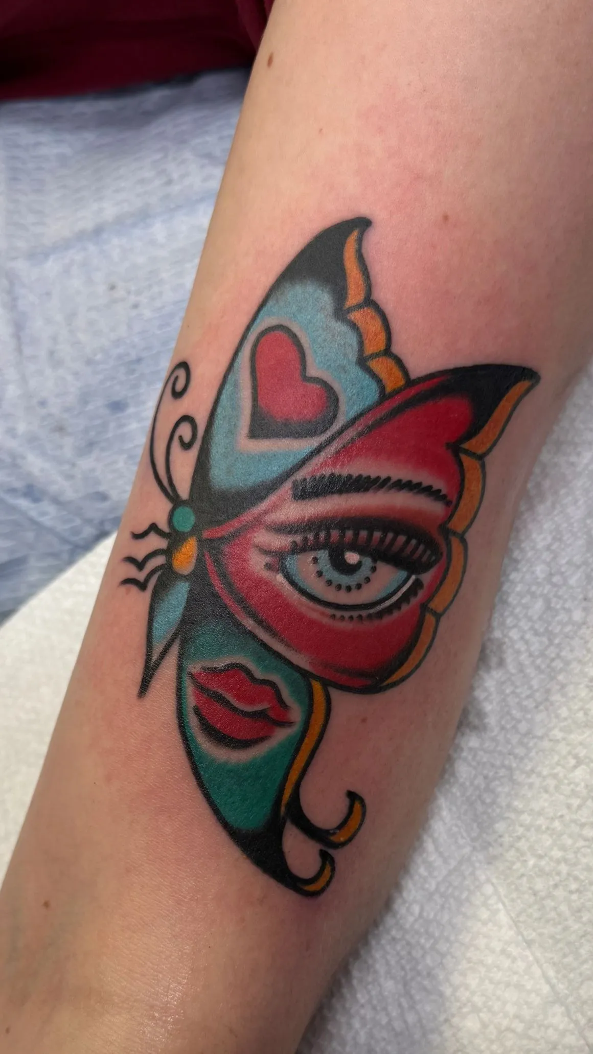 Color realism moth tattoo